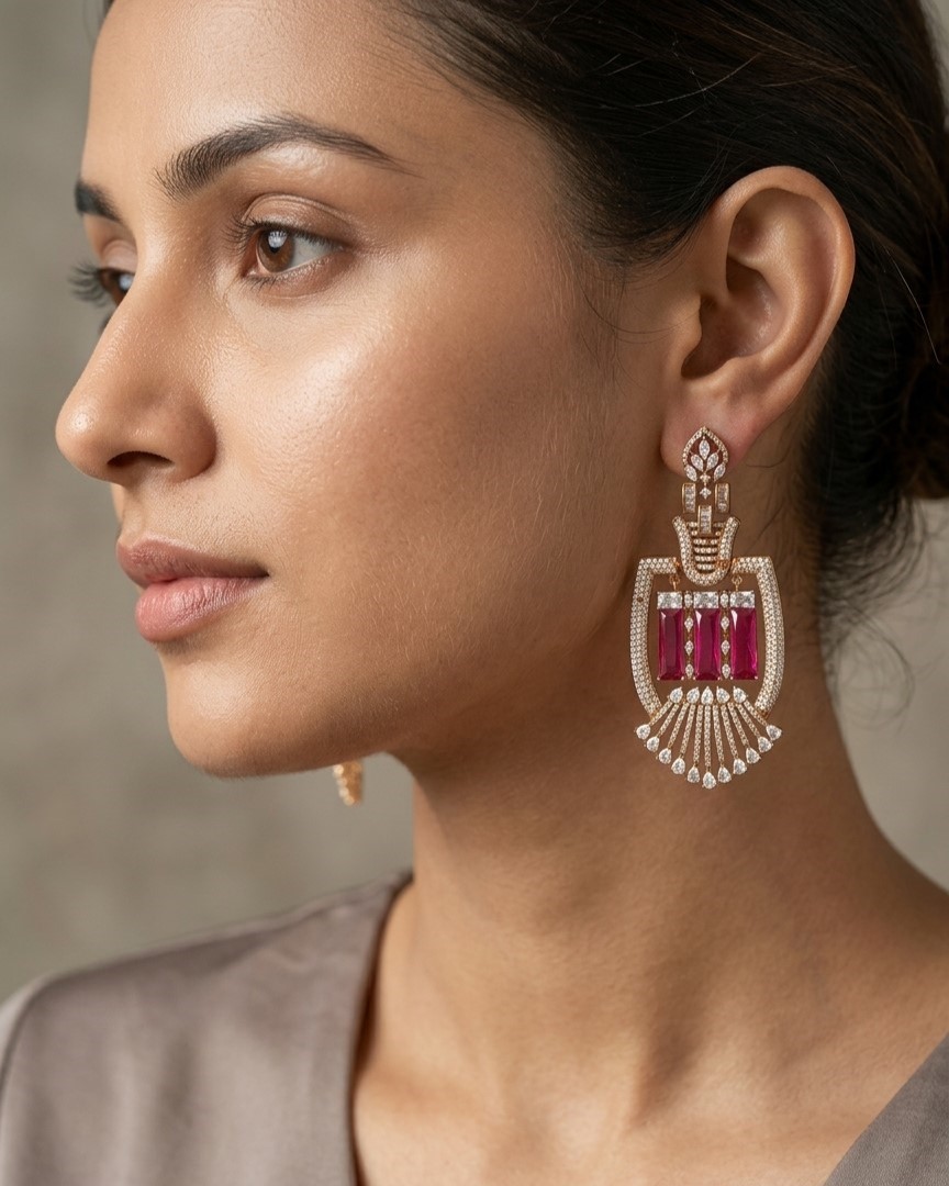 Luxury Chandelier Earrings | Bridal Statement Gold Earrings